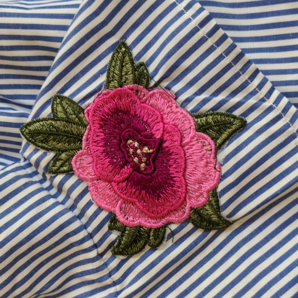 Girls Speed Limit Beautiful Off the Shoulder  Blouse, Size Large (14/16), blue - Picture 2 of 4